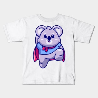 Cute super hero koala jumping cartoon Kids T-Shirt